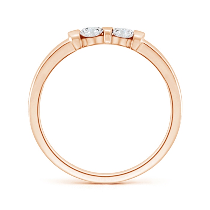 3mm GVS2 Round Two Stone Diamond Ring with Bar Setting in Rose Gold side-1