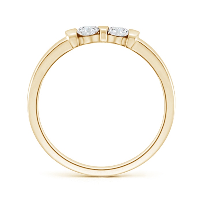 3mm GVS2 Round Two Stone Diamond Ring with Bar Setting in Yellow Gold side-1