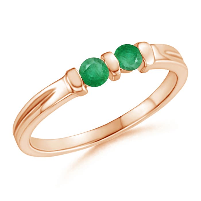 A - Emerald / 0.2 CT / 14 KT Rose Gold