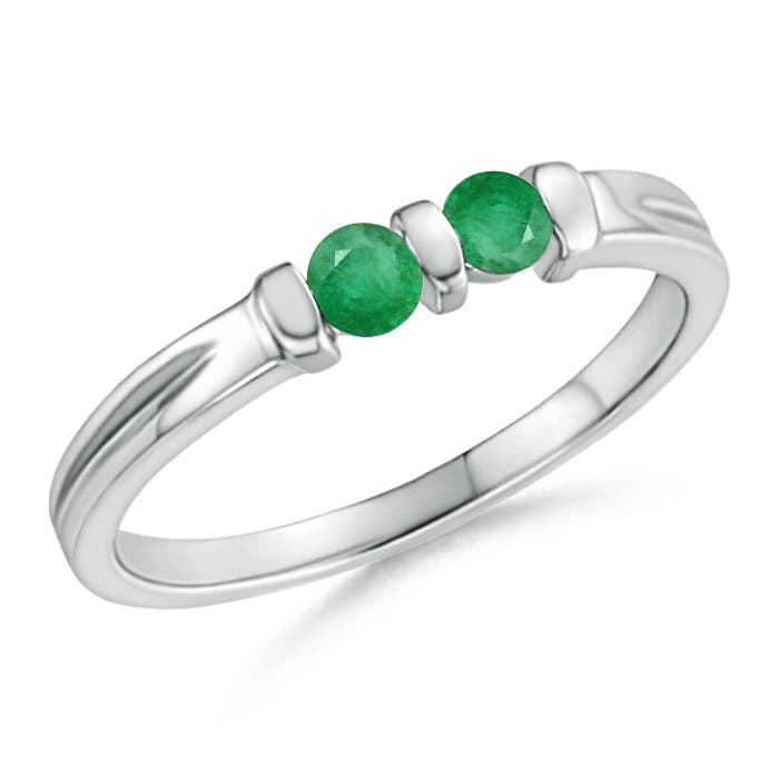 A - Emerald / 0.2 CT / 14 KT White Gold