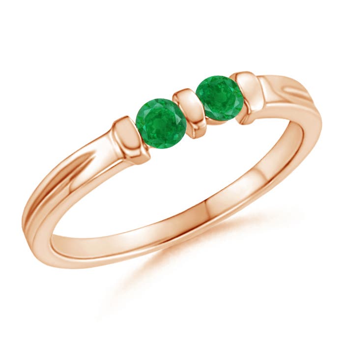 AA - Emerald / 0.2 CT / 14 KT Rose Gold