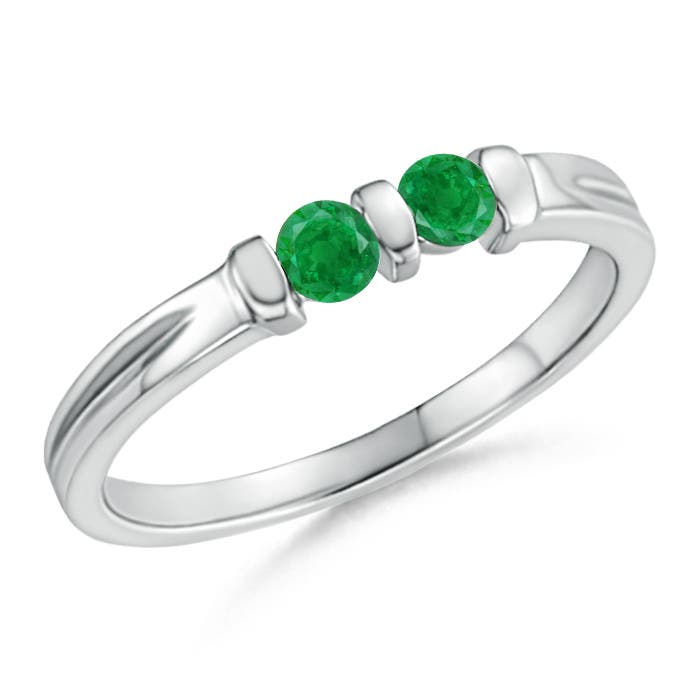 AA - Emerald / 0.2 CT / 14 KT White Gold