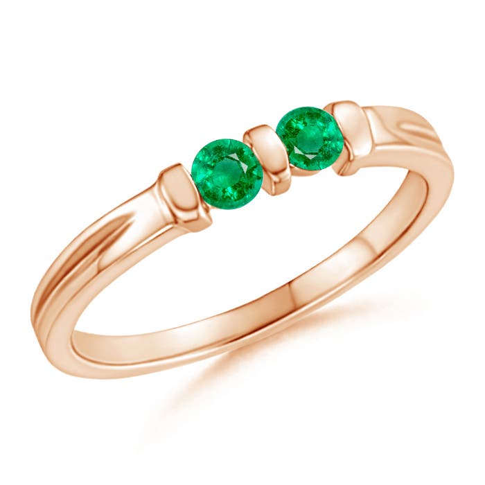 AAA - Emerald / 0.2 CT / 14 KT Rose Gold