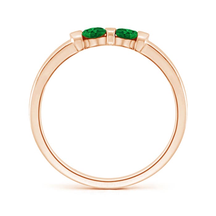 AAAA - Emerald / 0.2 CT / 14 KT Rose Gold