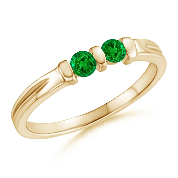 AAAA - Emerald / 0.2 CT / 14 KT Yellow Gold