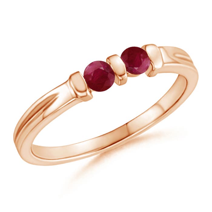 A - Ruby / 0.3 CT / 14 KT Rose Gold