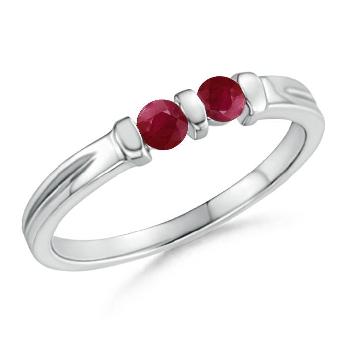 A - Ruby / 0.3 CT / 14 KT White Gold