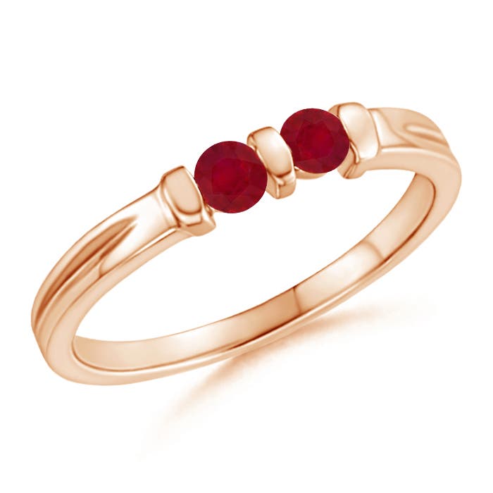 AA - Ruby / 0.3 CT / 14 KT Rose Gold