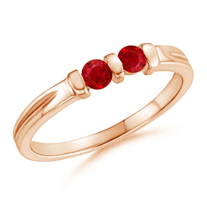 AAA - Ruby / 0.3 CT / 14 KT Rose Gold