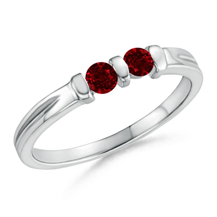 AAAA - Ruby / 0.3 CT / 14 KT White Gold