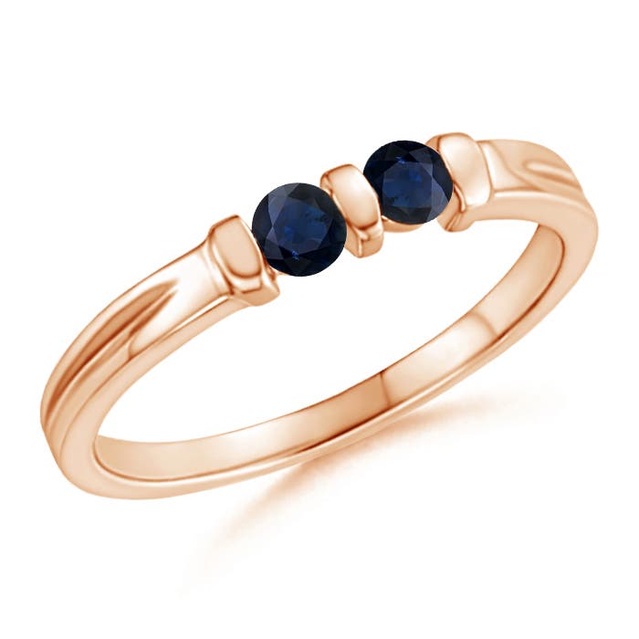 A - Blue Sapphire / 0.28 CT / 14 KT Rose Gold