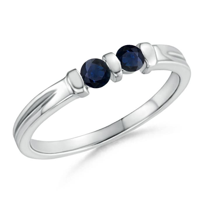 A - Blue Sapphire / 0.28 CT / 14 KT White Gold