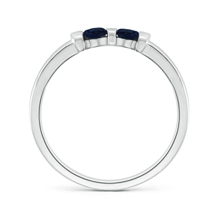 A - Blue Sapphire / 0.28 CT / 14 KT White Gold