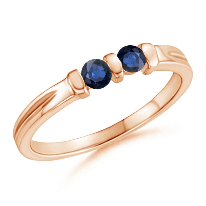 AA - Blue Sapphire / 0.28 CT / 14 KT Rose Gold