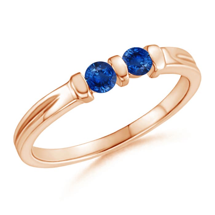 AAA - Blue Sapphire / 0.28 CT / 14 KT Rose Gold