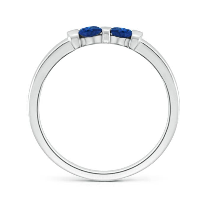 AAA - Blue Sapphire / 0.28 CT / 14 KT White Gold