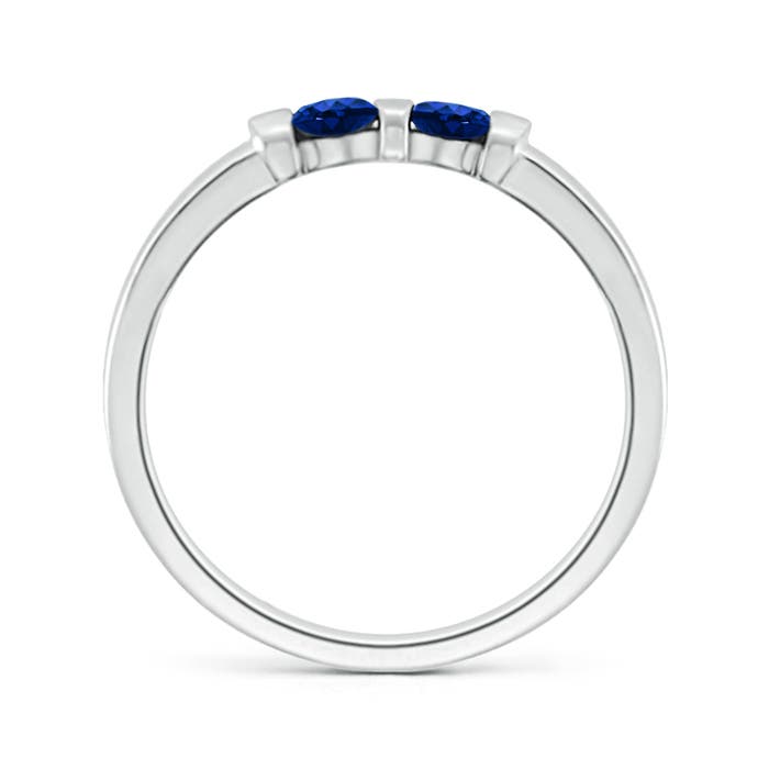 AAAA - Blue Sapphire / 0.28 CT / 14 KT White Gold