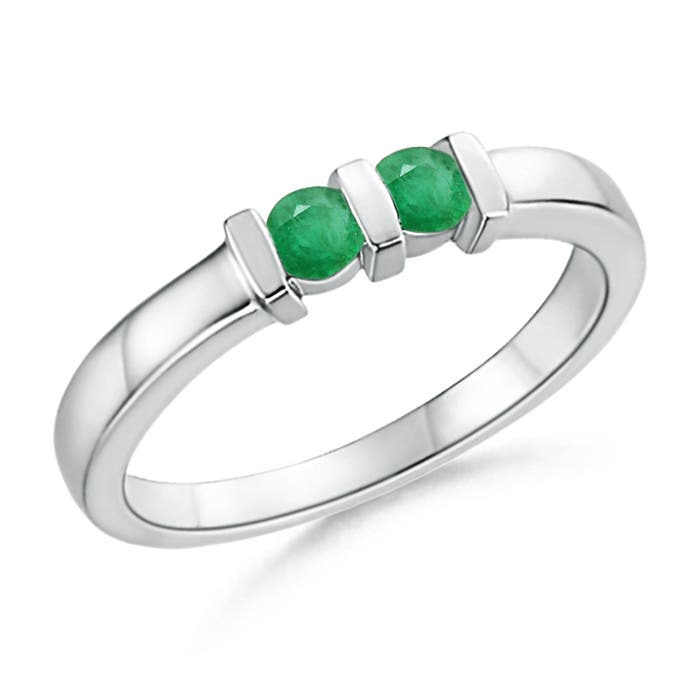 A - Emerald / 0.2 CT / 14 KT White Gold