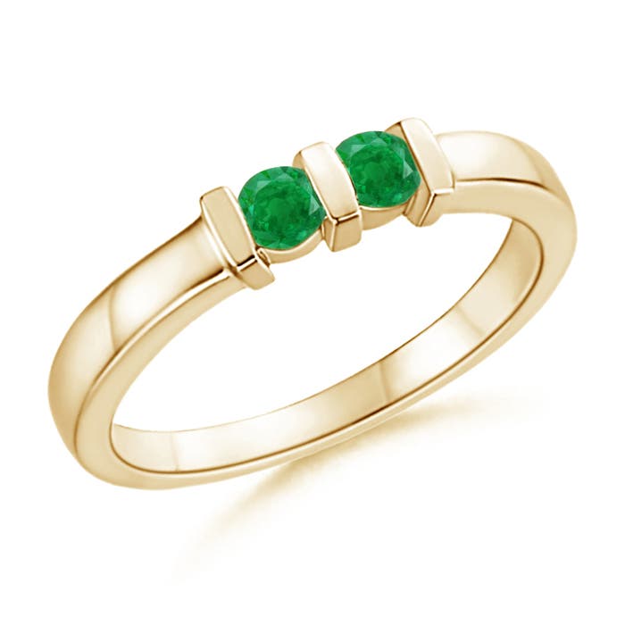 AA - Emerald / 0.2 CT / 14 KT Yellow Gold