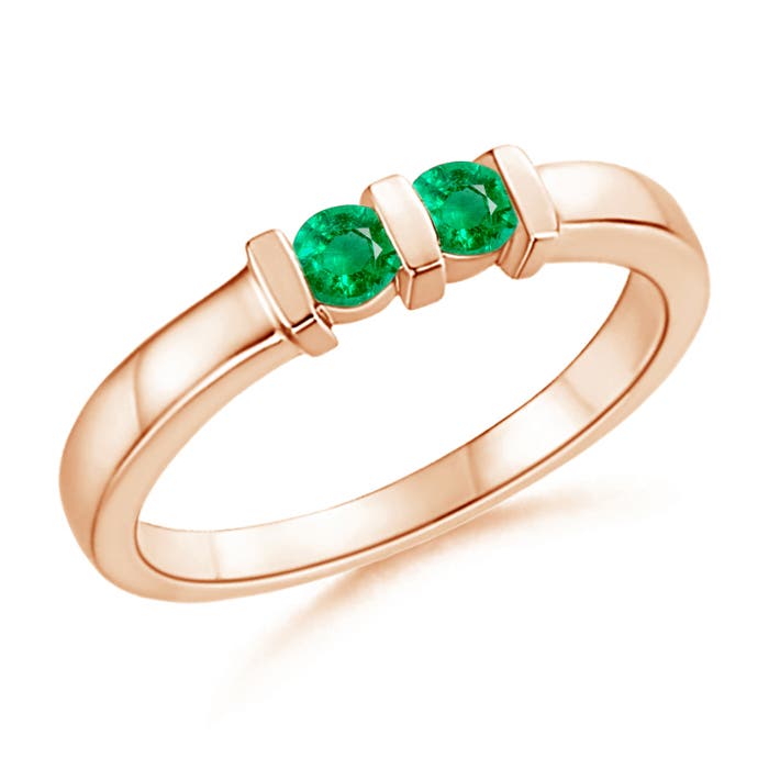 AAA - Emerald / 0.2 CT / 14 KT Rose Gold