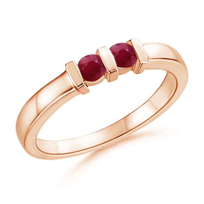 A - Ruby / 0.3 CT / 14 KT Rose Gold