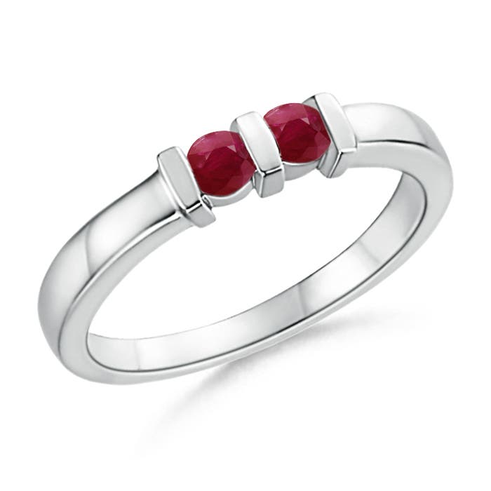 A - Ruby / 0.3 CT / 14 KT White Gold