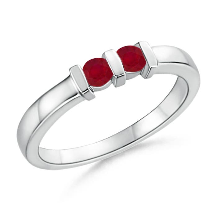 AA - Ruby / 0.3 CT / 14 KT White Gold