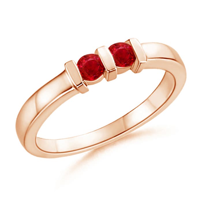 AAA - Ruby / 0.3 CT / 14 KT Rose Gold