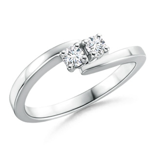 3mm GVS2 Classic Two Stone Round Diamond Bypass Ring in White Gold