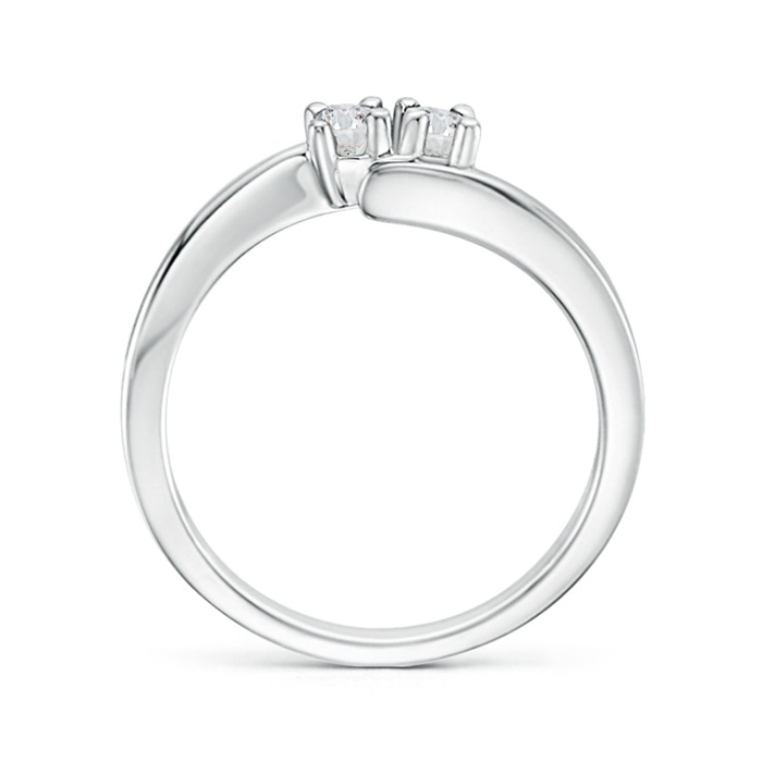 3mm HSI2 Classic Two Stone Round Diamond Bypass Ring in White Gold product image