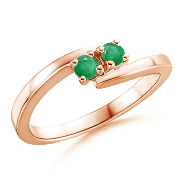 A - Emerald / 0.2 CT / 14 KT Rose Gold