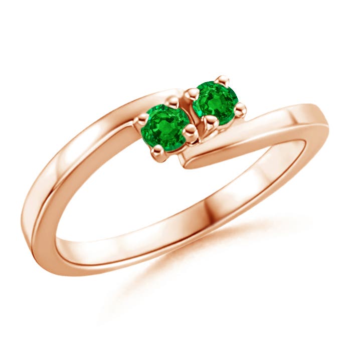 AAAA - Emerald / 0.2 CT / 14 KT Rose Gold