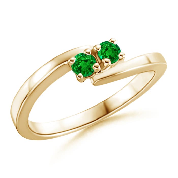 AAAA - Emerald / 0.2 CT / 14 KT Yellow Gold