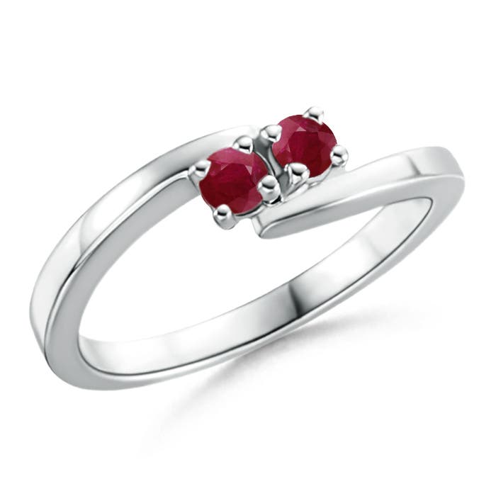 A - Ruby / 0.3 CT / 14 KT White Gold