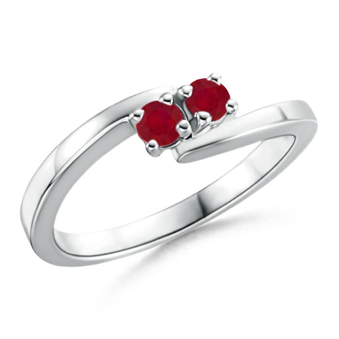 AA - Ruby / 0.3 CT / 14 KT White Gold