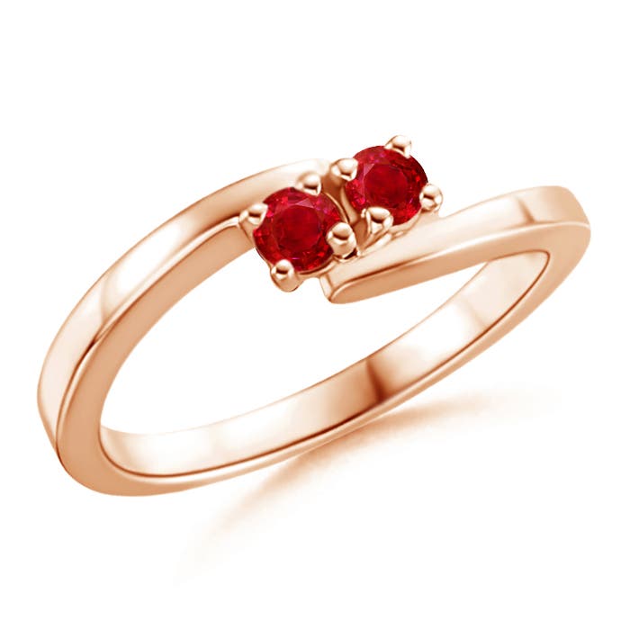 AAA - Ruby / 0.3 CT / 14 KT Rose Gold