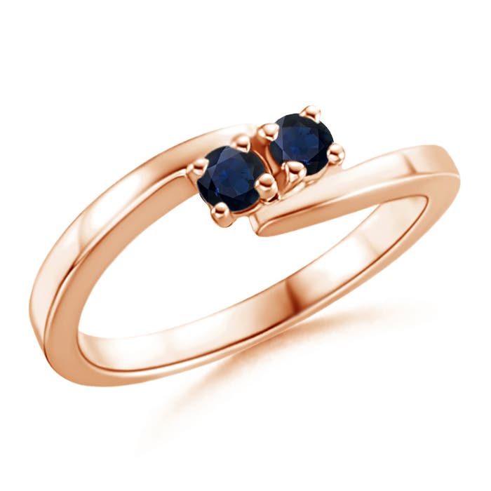 A - Blue Sapphire / 0.28 CT / 14 KT Rose Gold