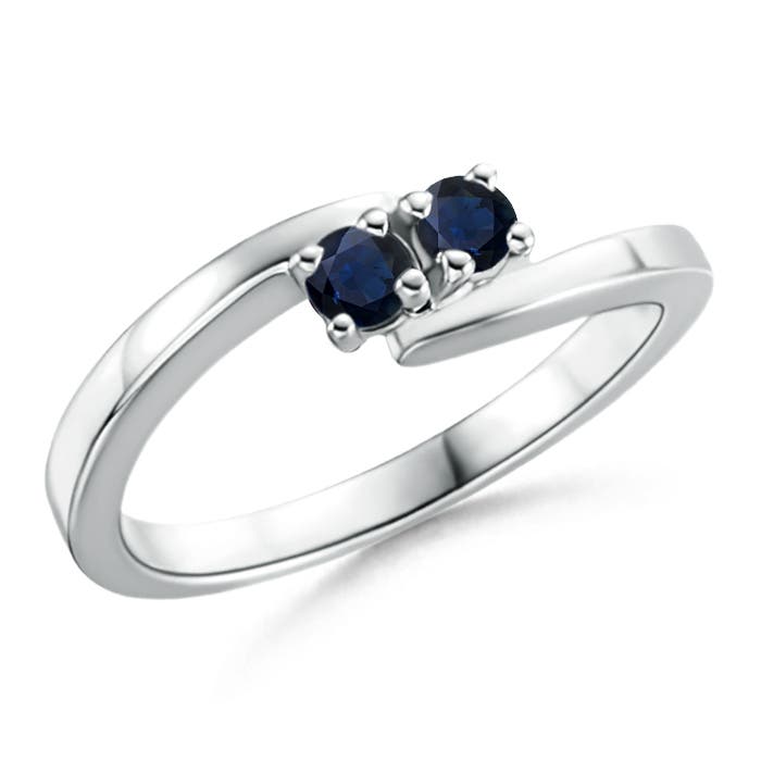 A - Blue Sapphire / 0.28 CT / 14 KT White Gold