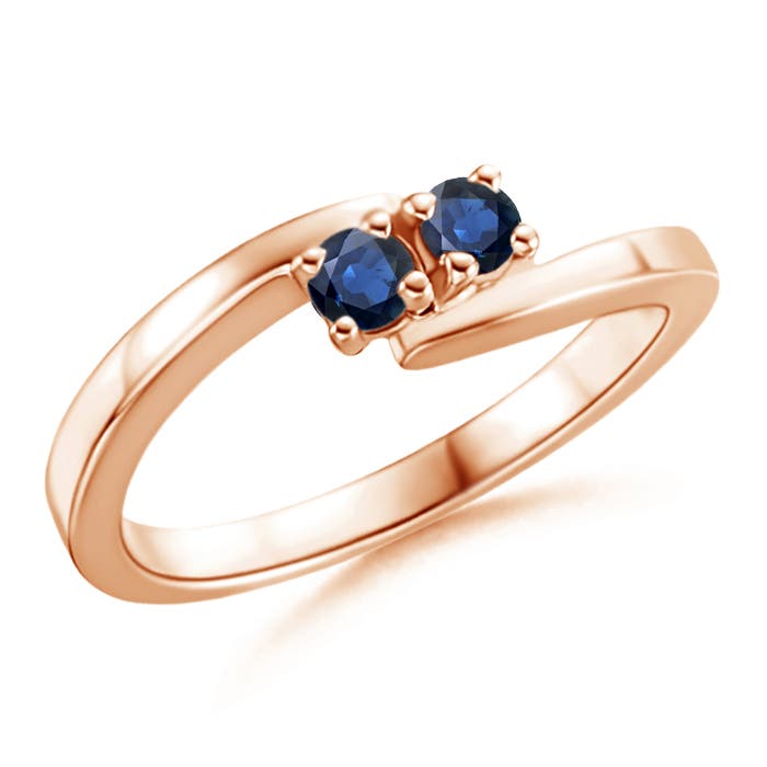 AA - Blue Sapphire / 0.28 CT / 14 KT Rose Gold