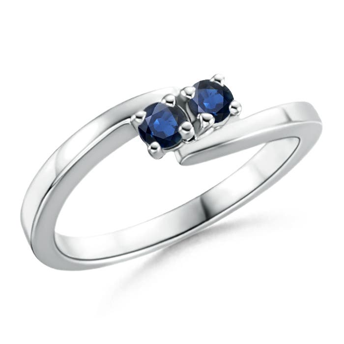 AA - Blue Sapphire / 0.28 CT / 14 KT White Gold