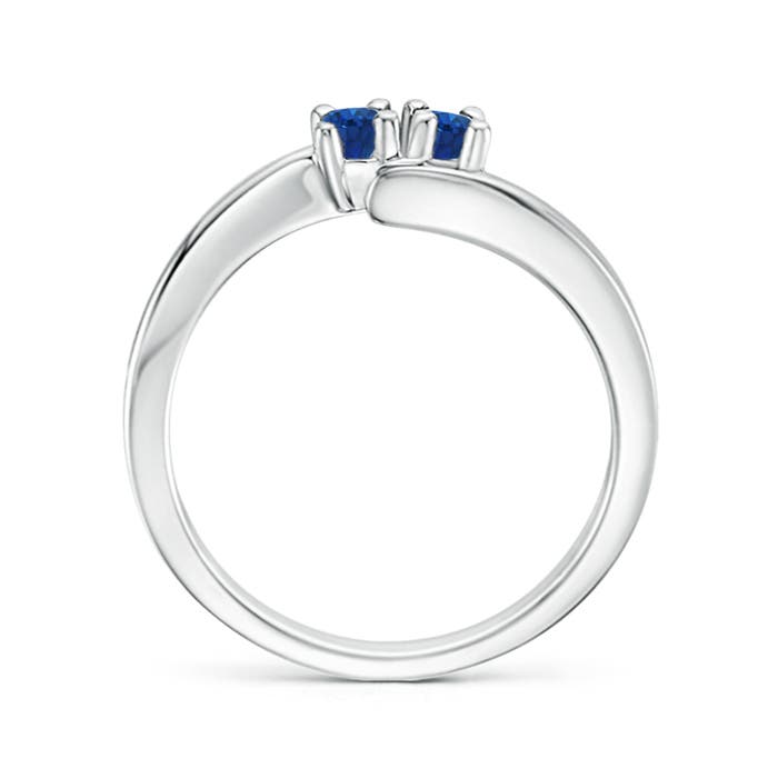 AAA - Blue Sapphire / 0.28 CT / 14 KT White Gold