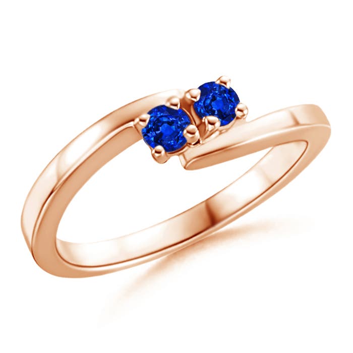 AAAA - Blue Sapphire / 0.28 CT / 14 KT Rose Gold