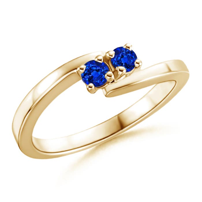 AAAA - Blue Sapphire / 0.28 CT / 14 KT Yellow Gold