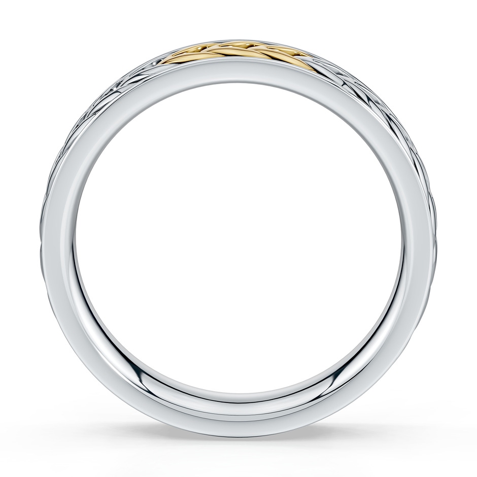 5 65 Oxidized Sterling Silver and 18K Yellow Gold Comfort Fit Band in  Sterling Silver & 18K Yellow Gold side 299