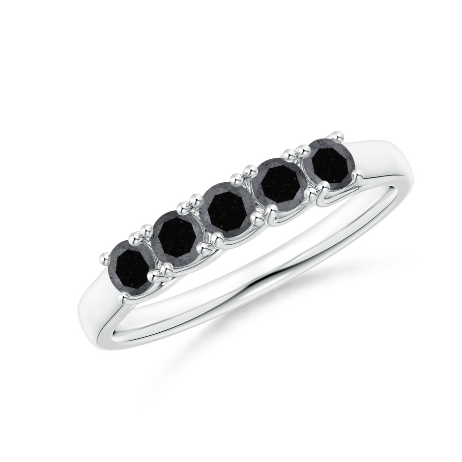 2.8mm A Half Eternity Five Stone Enhanced Black Diamond Wedding Ring in P950 Platinum 