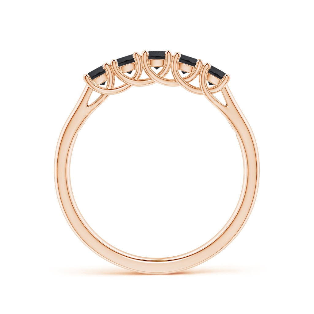 2.8mm AA Half Eternity Five Stone Enhanced Black Diamond Wedding Ring in Rose Gold - side 199