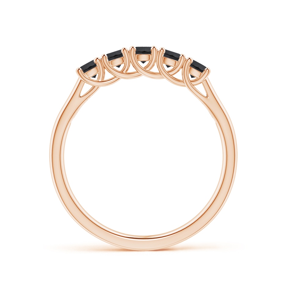 2.8mm AA Half Eternity Five Stone Enhanced Black Diamond Wedding Ring in Rose Gold side 199