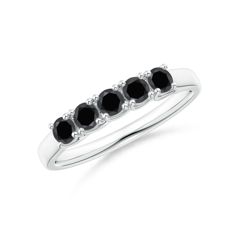 2.8mm AA Half Eternity Five Stone Enhanced Black Diamond Wedding Ring in White Gold 