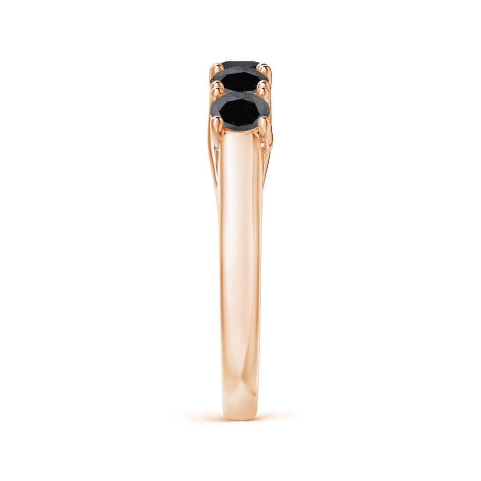 3.8mm A Half Eternity Five Stone Enhanced Black Diamond Wedding Ring in 18K Rose Gold side 299