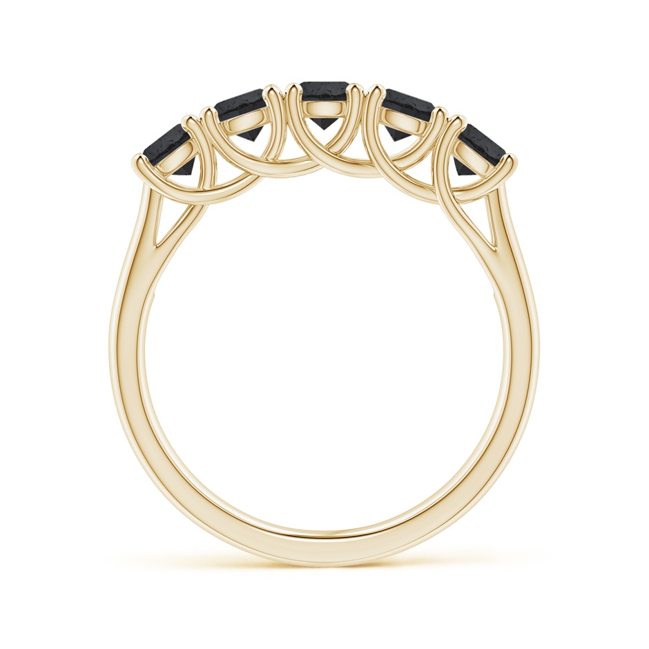 3.8mm A Half Eternity Five Stone Enhanced Black Diamond Wedding Ring in 18K Yellow Gold side 199